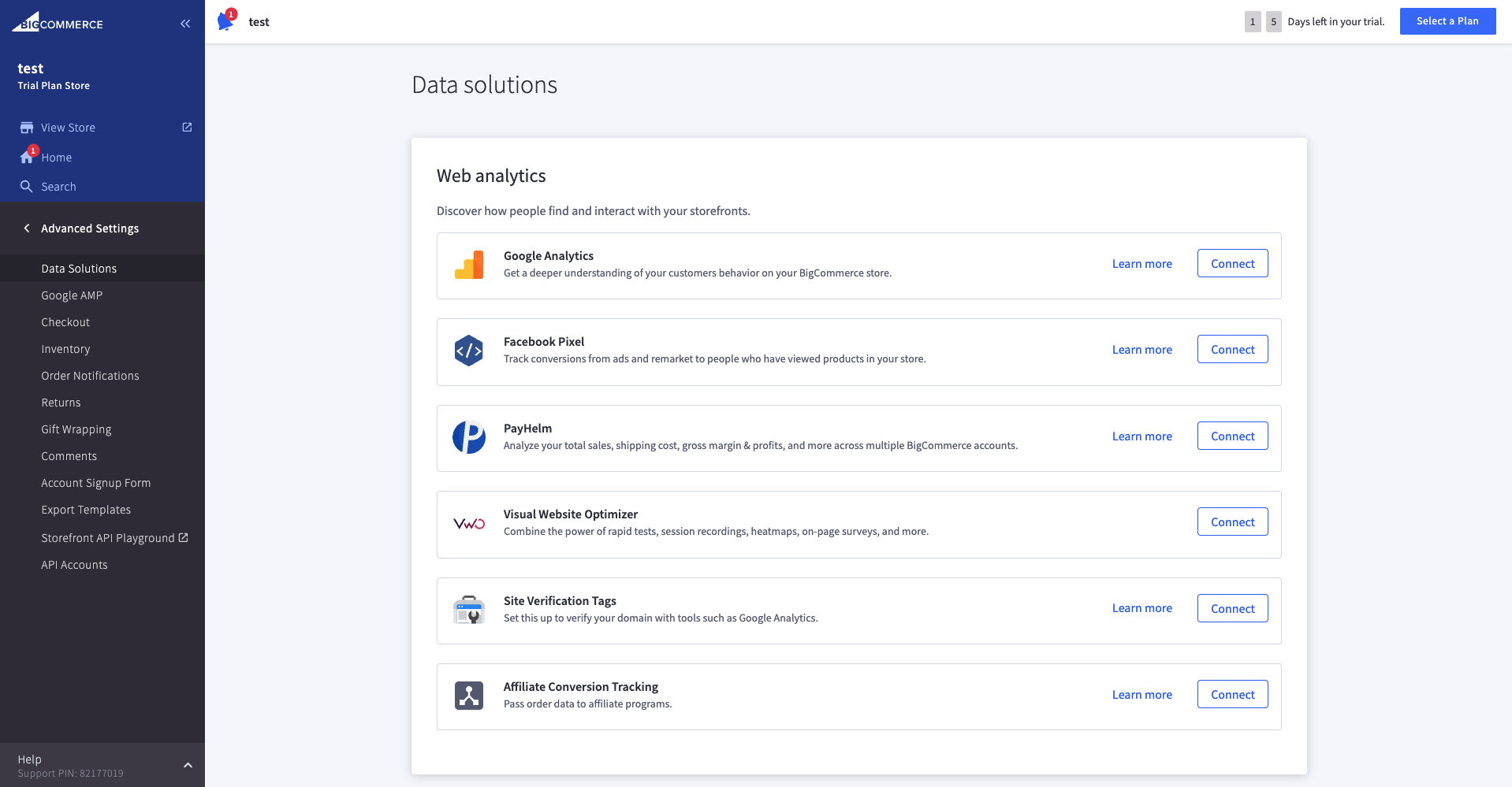 Site Verification Tag checkbox