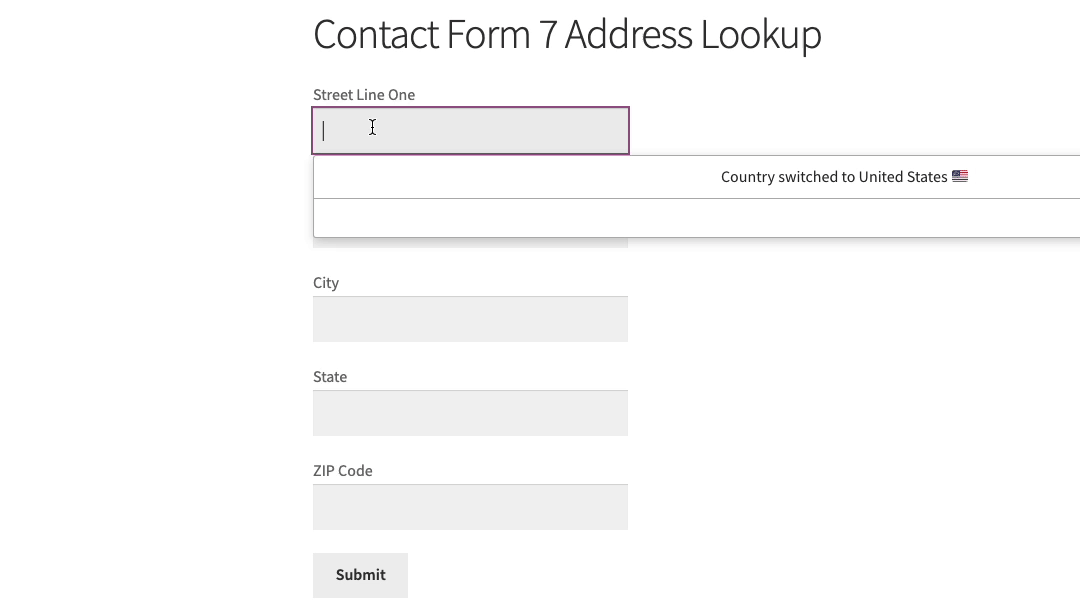 Contact Form 7 Address Lookup Demo