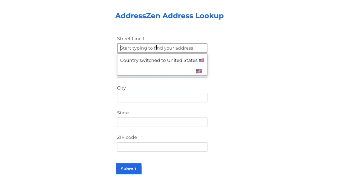 Activate Address Lookup on your address collection forms-screenshot