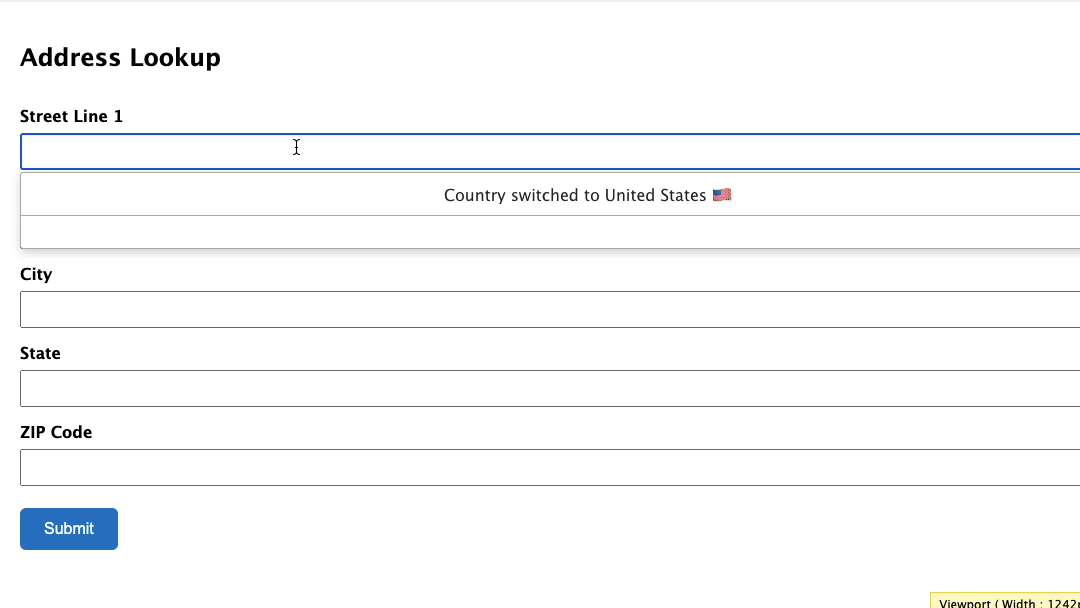 Activate Address Lookup on your address collection forms-screenshot