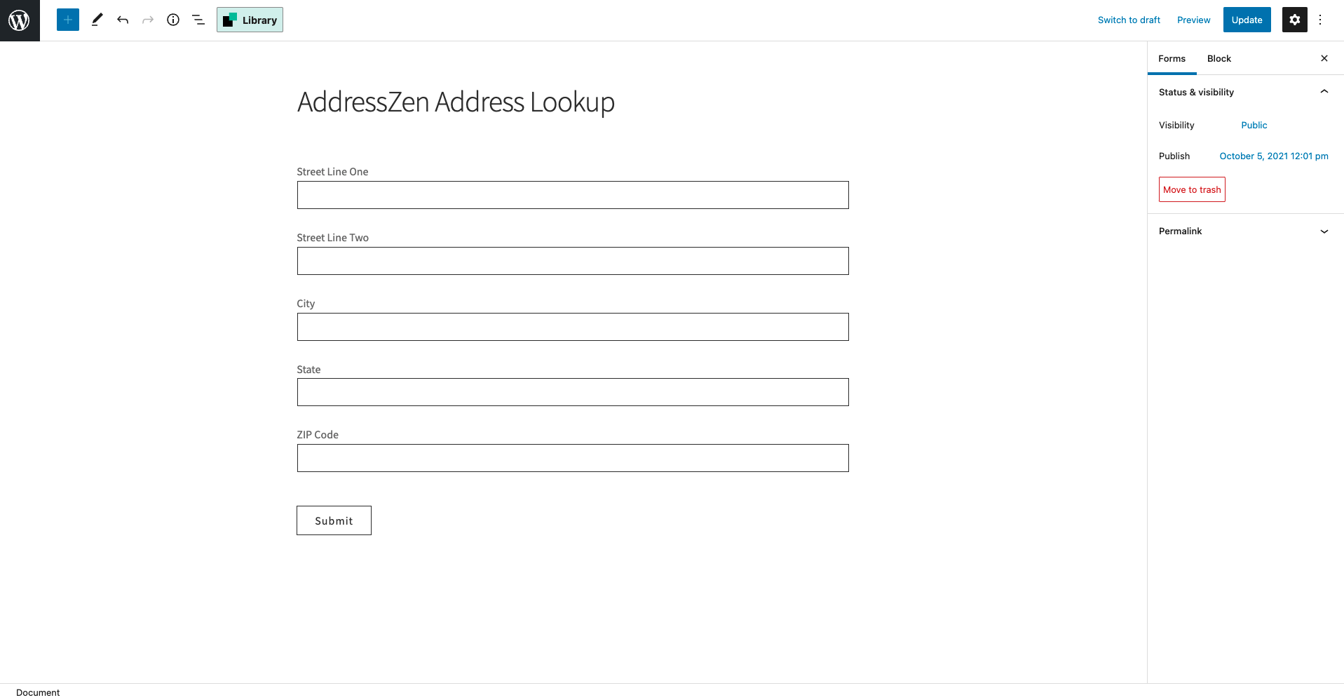 Create address fields-screenshot